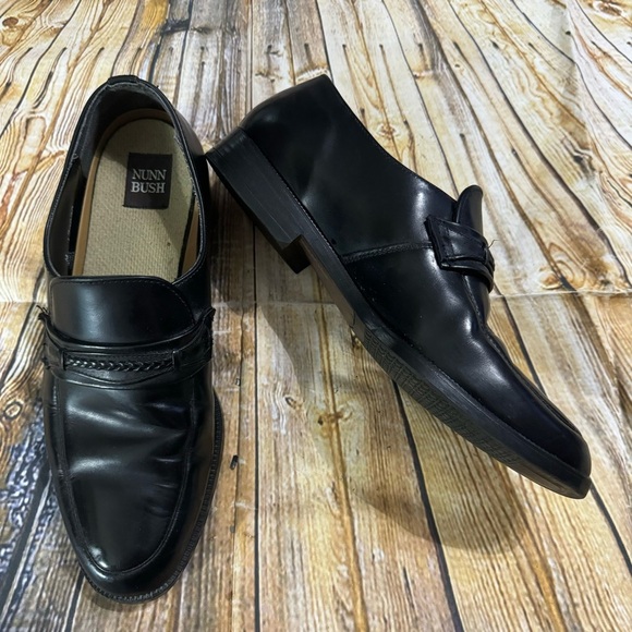 Nunn Bush Mens Size 9 M Black Leather Slip On Loafers - Picture 1 of 5